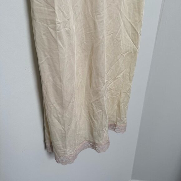 Vintage Elegant Cream Lace Trim Slip Dress Cottagecore coquette S - Picture 5 of 7